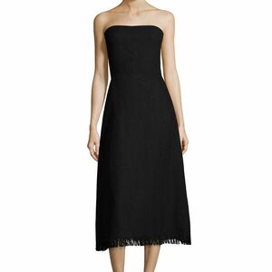 Theory Phyly Linen Strapless Dress Size 8 in Black